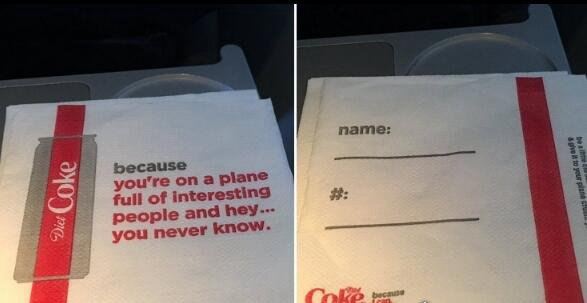 达美航班发搭讪餐巾纸 这一行为引起众多乘客的反感