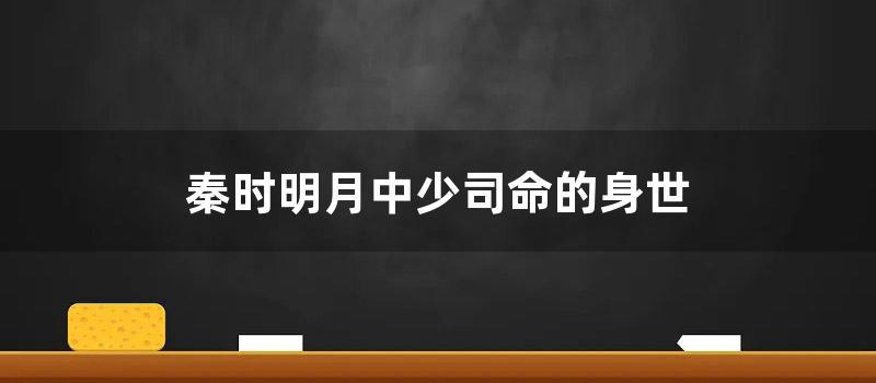 秦时明月中少司命的身世 (秦时明月中少司命喜欢谁)