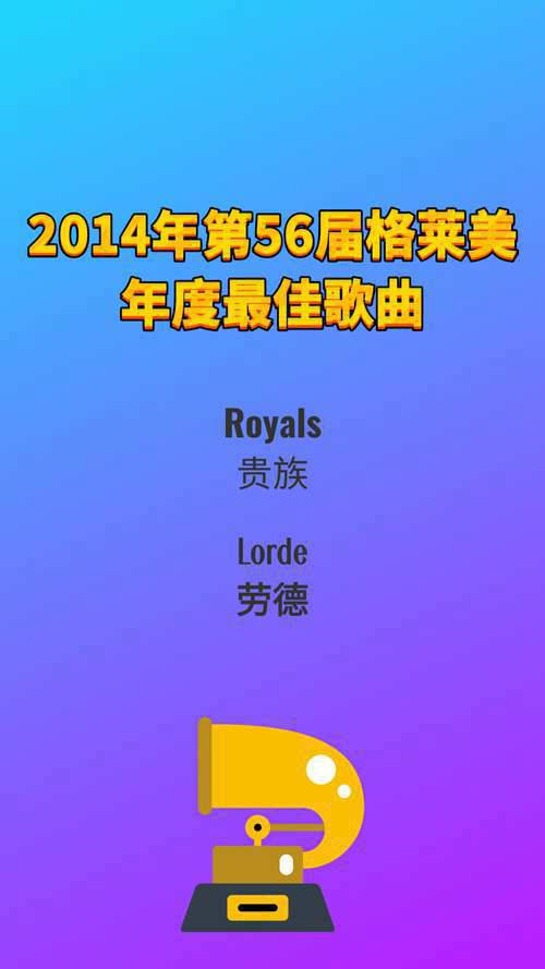 2014年第56届格莱美年度最佳歌曲Royals贵族Lorde劳德